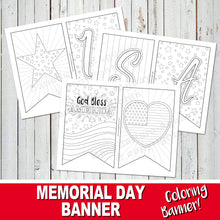 AMERICA BANNER - Color In MEMORIAL DAY BANNER - DIY Patriotic Weekend! - Instant Download