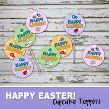 HAPPY EASTER Cupcake Toppers - PDF file - Instant Download