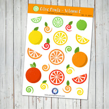 CITRUS FRUITS STICKER SHEET - Scrapbook and Planner Sticker Set - Stickers