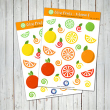 CITRUS FRUITS STICKER SHEET - Scrapbook and Planner Sticker Set - Stickers