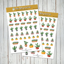 STICKERS MINI CACTUS & SUCCULENTS Watercolor -Journal Sticker Sheet - Scrapbook and Planner Sticker Set