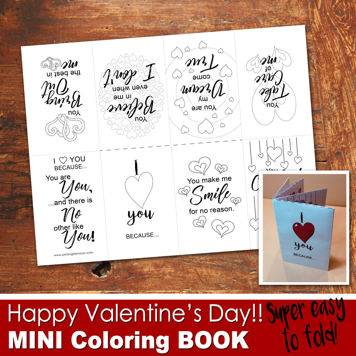 VALENTINE'S DAY Mini Coloring Book - Color In - PDF file - Instant Dow – Printing The Moon valentine-s-day-mini-coloring-book-color-in-pdf-file-instant-dow-printing-the-moon