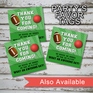 FOOTBALL AND DODGEBALL - Cupcake Toppers - Football party – Digital file
