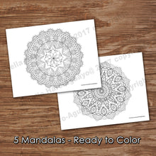 MANDALA - FLOWER collection - Easy Color In - PDF file - Instant Download