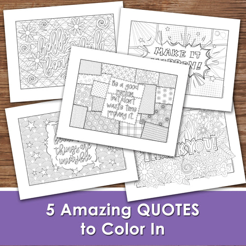 COLOR COOL PHRASES - Cool Designs - PDF file - Instant Download