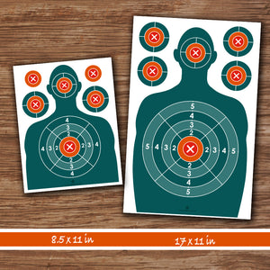 SHOOTING TARGET - Multiple Bullseye – Pistol Shooting Target, Instant Download