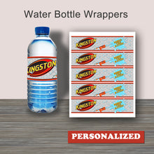 WATER GUN WARS-"PERSONALIZED" Water Bottle Wrappers – Digital file -Instant Download-