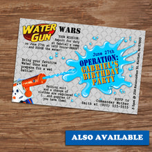 WATER GUN WARS-"PERSONALIZED" Water Bottle Wrappers – Digital file -Instant Download-