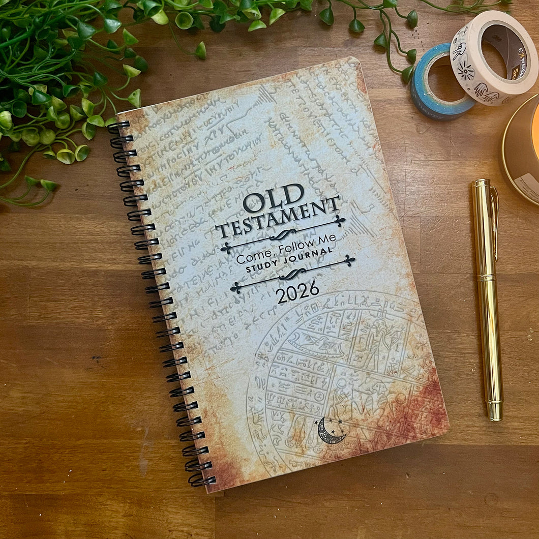 OLD TESTAMENT, Come Follow Me 2026, Study Guide, Scripture Study Journal, Hieroglyphics Cover, LDS Printed Notebook