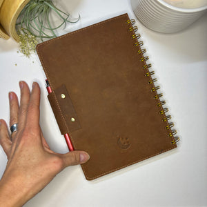 PAPER MOON™ 2024 LEATHER PLANNER - PLANNER ONLY - LEATHER + Golden Coil