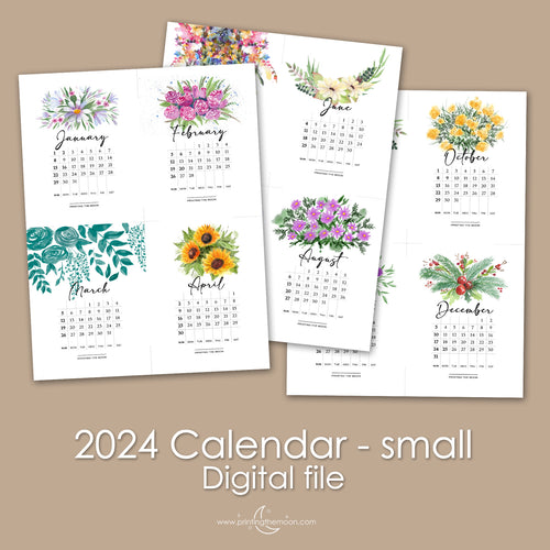 2024 Top Desk Full Year Calendar - Digital download