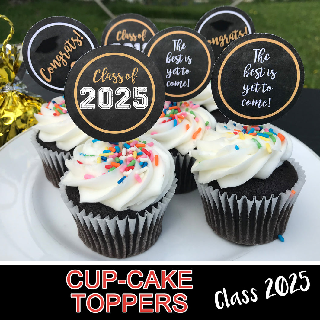 2025 GRADUATION  CUPCAKES TOPPERS - Party item - Digital file - Instant Download - Print it yourself