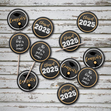 2025 GRADUATION  CUPCAKES TOPPERS - Party item - Digital file - Instant Download - Print it yourself