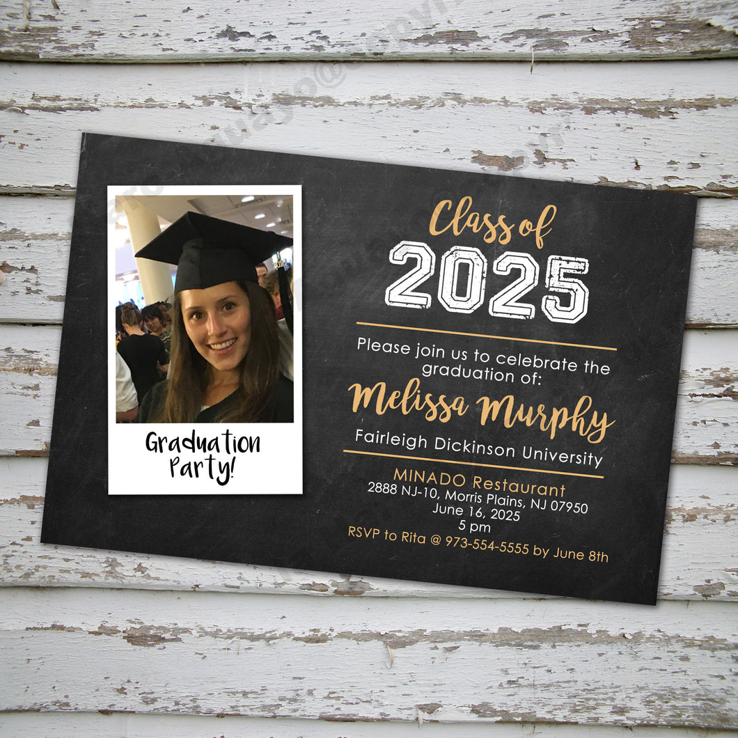 2025 GRADUATION INVITATION CARD - Announcement - Digital file - Print it Yourself