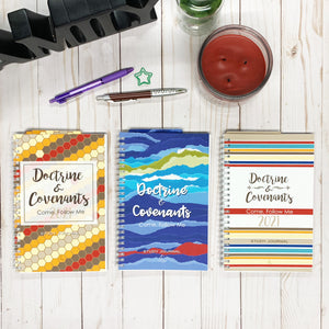 Come, Follow Me 2021 DOCTRINE & COVENANTS STUDY JOURNAL - Scripture Study Journal -Printed Notebook - LDS Study Guide-Warm Lines cover