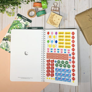 2022-23 PLANNER AGENDA YELLOW DAISIES Artwork, A5 Planner, 12 Month Weekly Layout Planner, Choose your starting month, Stickers & Bookmark