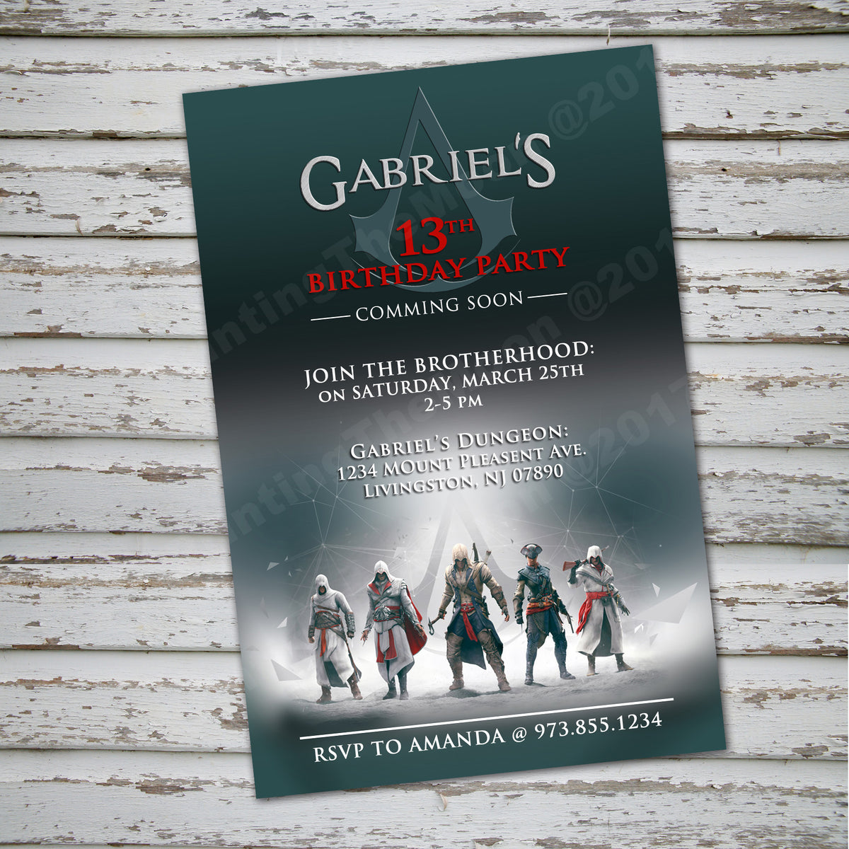 ASSASSIN'S CREED Invitation – Digital file, Assassin's Creed party ...