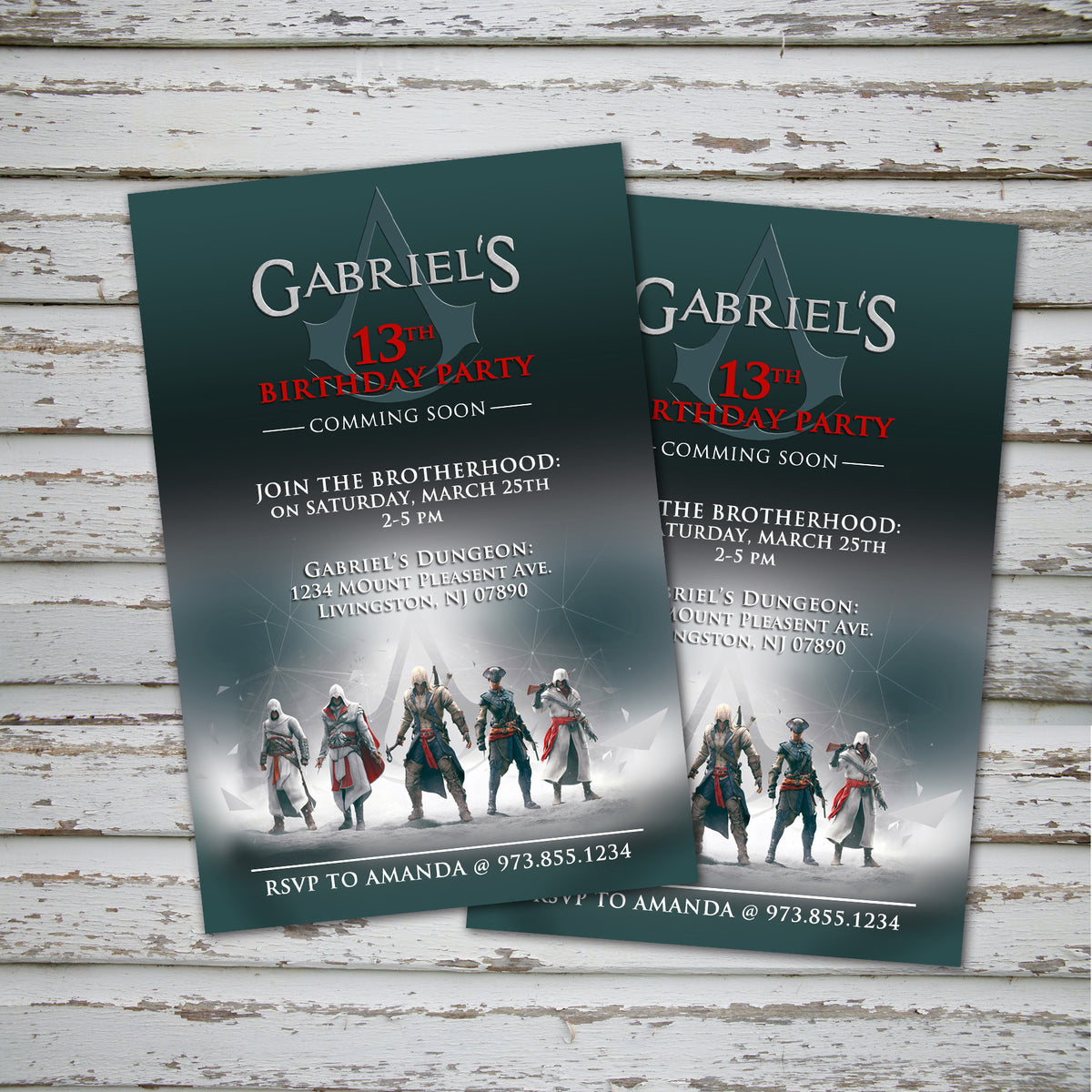 ASSASSIN'S CREED Invitation – Digital file, Assassin's Creed party ...