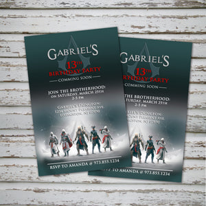 ASSASSIN'S CREED Invitation – Digital file, Assassin's Creed party