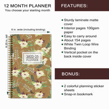 2022-23 PLANNER AGENDA YELLOW DAISIES Artwork, A5 Planner, 12 Month Weekly Layout Planner, Choose your starting month, Stickers & Bookmark
