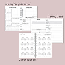 2022-23 PLANNER AGENDA FLOWER RAIN Artwork, A5 Planner, 12 Month Weekly Layout Planner, Choose your starting month, Stickers & Bookmark