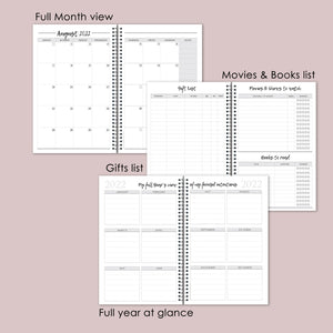 2022-23 PLANNER AGENDA YELLOW DAISIES Artwork, A5 Planner, 12 Month Weekly Layout Planner, Choose your starting month, Stickers & Bookmark