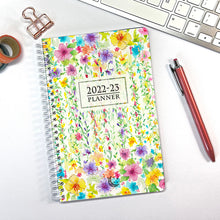2022-23 PLANNER AGENDA FLOWER RAIN Artwork, A5 Planner, 12 Month Weekly Layout Planner, Choose your starting month, Stickers & Bookmark