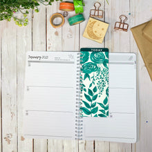 2022-23 PLANNER AGENDA TEAL Roses Artwork, A5 Planner, 12 Month Weekly Layout Planner, Choose your starting month, Stickers & Bookmark