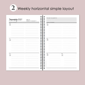 2022-23 PLANNER AGENDA FLOWER RAIN Artwork, A5 Planner, 12 Month Weekly Layout Planner, Choose your starting month, Stickers & Bookmark