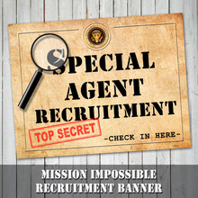 MISSION IMPOSSIBLE Banner -Party Theme – Digital file -Instant Download-