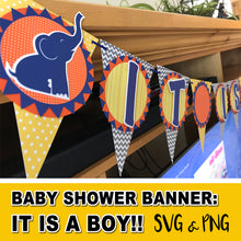 BABY SHOWER ELEPHANT THEME SVG BANNER- It's A Boy! - Baby Shower party – Digital file