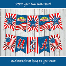 AMERICA BANNER - Color In MEMORIAL DAY BANNER - DIY Patriotic Weekend! - Instant Download