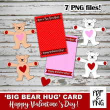 VALENTINE'S DAY BIG HUG Card - PDF and PNG files - Instant Download