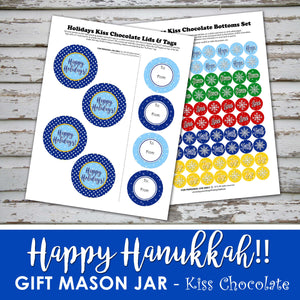 HAPPY HOLIDAY MASON JAR GIFT - PDF - Digital file -Instant Download-
