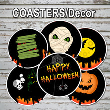 HALLOWEEN - COASTERS AND DECOR – Halloween Skeleton Party -Digital file -Instant Download-
