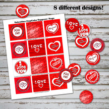 VALENTINE'S DAY Cupcake Toppers - PDF file - Instant Download