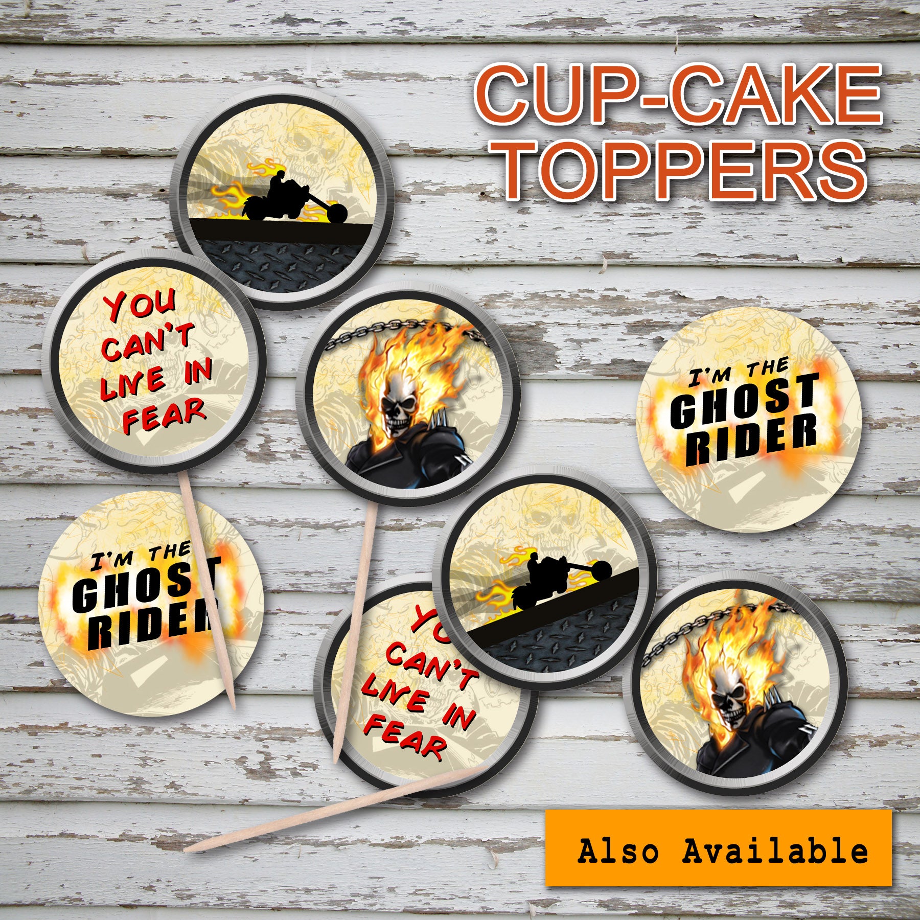 GHOST RIDER- Cake Topper – Digital file -Instant Download- – Printing ...
