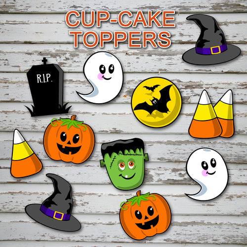 HALLOWEEN - CUPCAKE TOPPERS – PDF and PNGs for your Cutting Machine -Digital file -Instant Download-