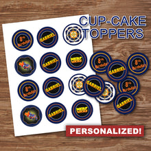 DART GUN WARS - "PERSONALIZED" Cupcake Toppers -Collection #2– Digital file