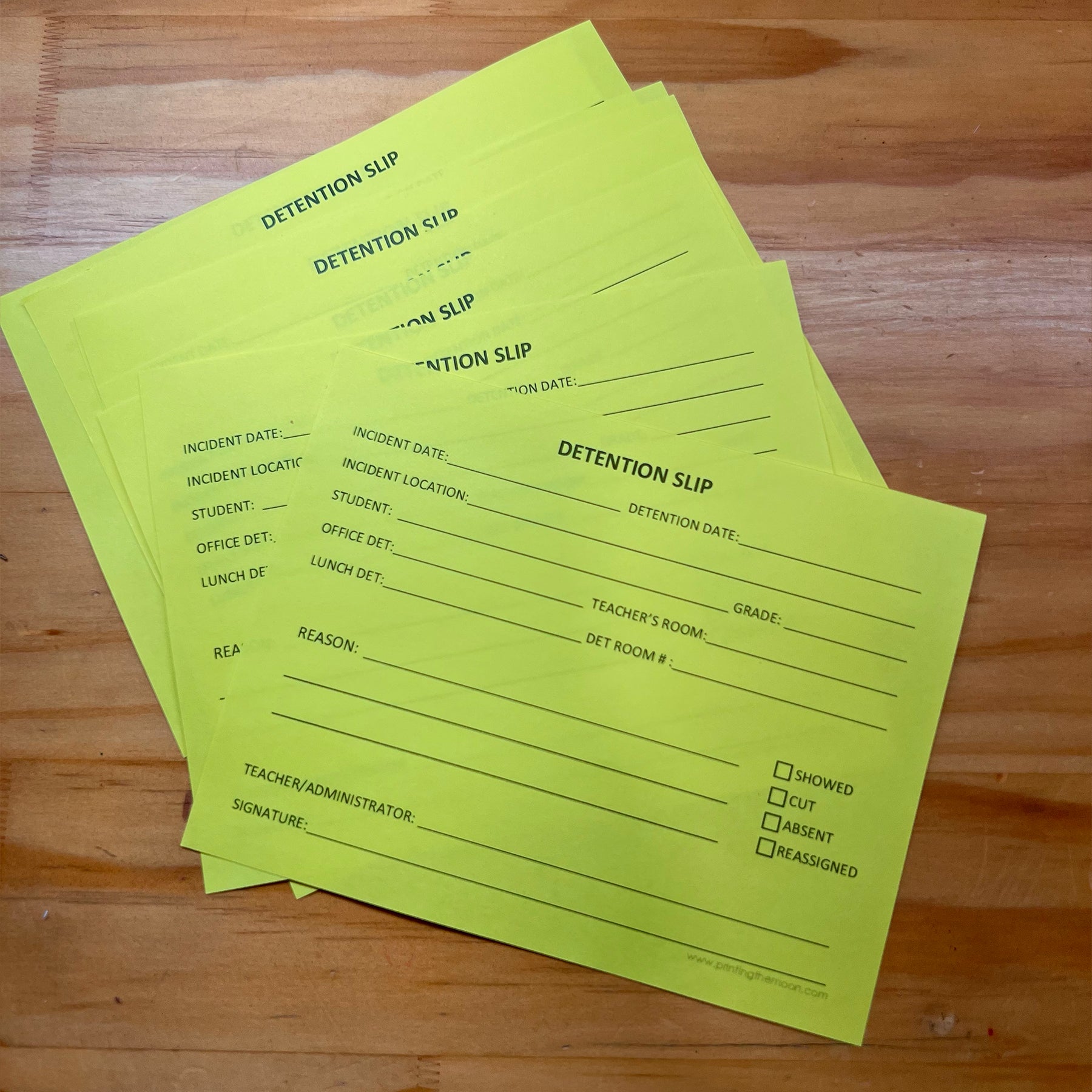 DETENTION SLIP Help for Teachers and Administrators Printable Di