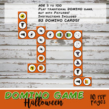 HALLOWEEN - DOMINO GAME – 10 PDFs -  Digital file -Instant Download-
