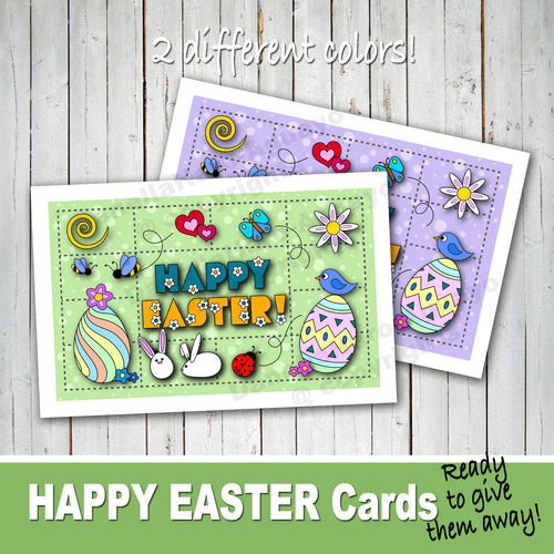 HAPPY EASTER Cards - PDF file - Instant Download