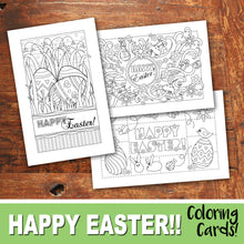 HAPPY EASTER Color In Cards - PDF file - Instant Download