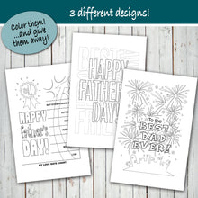 FATHER'S DAY Color-In Cards - Happy Father's Day - PDF file - Instant Download