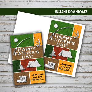 FATHER'S DAY Card - For the OUTDOORS LOVER - PDF file - Digital file - Instant Download