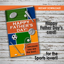 FATHER'S DAY Card - For the SPORTS LOVER - PDF file - Digital file - Instant Download