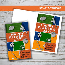 FATHER'S DAY Card - For the SPORTS LOVER - PDF file - Digital file - Instant Download