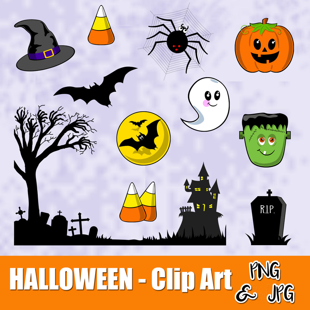 HALLOWEEN FUN - CLIP ART- Halloween characters - PNG and JPG files -Instant Download-