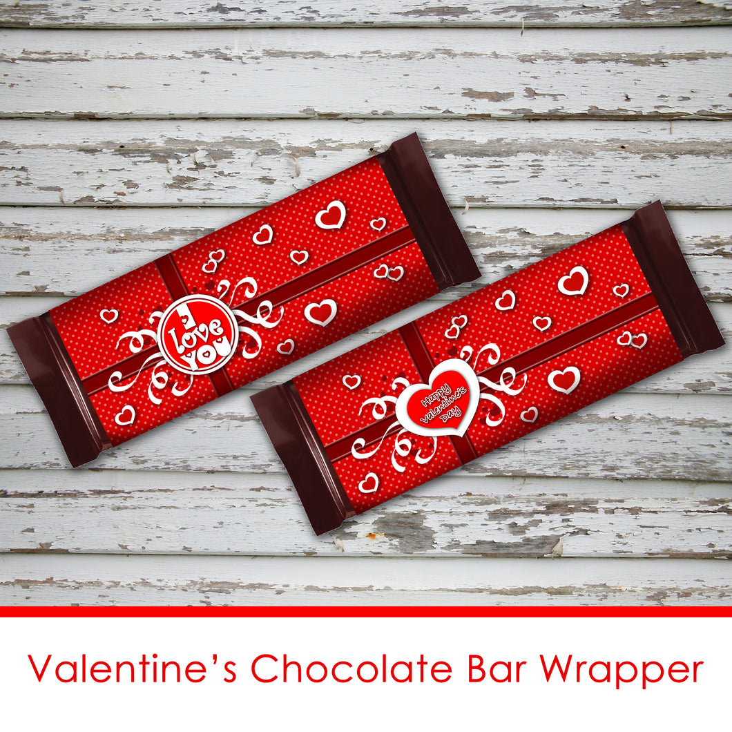 VALENTINE'S DAY Chocolate Bar Wrapper - PDF file - Instant Download