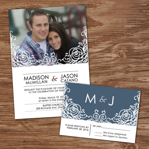 WEDDING INVITATIONS with RSVP CARDS – Collection #2 - Digital file